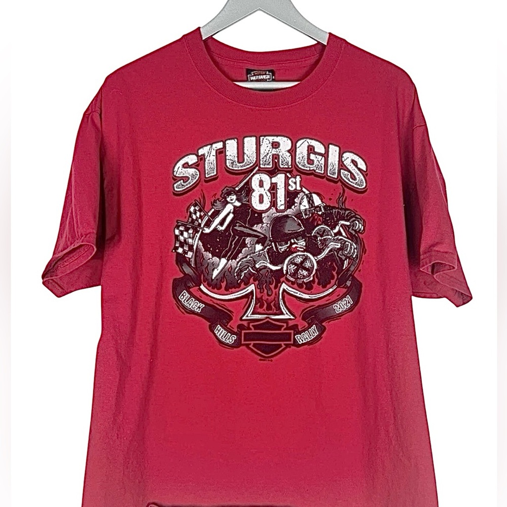Harley Davidson Sturgis 2021 Black Hills Red T-shirt Motorcycle Bike Festival‎